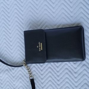 Kate Spade cross body cell phone and wallet. Black